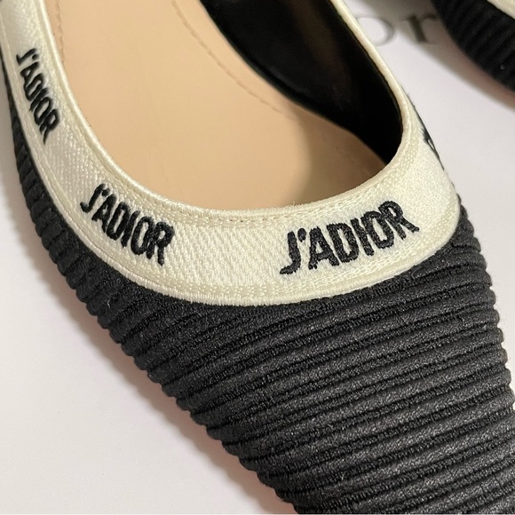 ❌SOLD❌ Christian Dior Embroidered Fabric Ballerina Flats - Picture 9 of 13